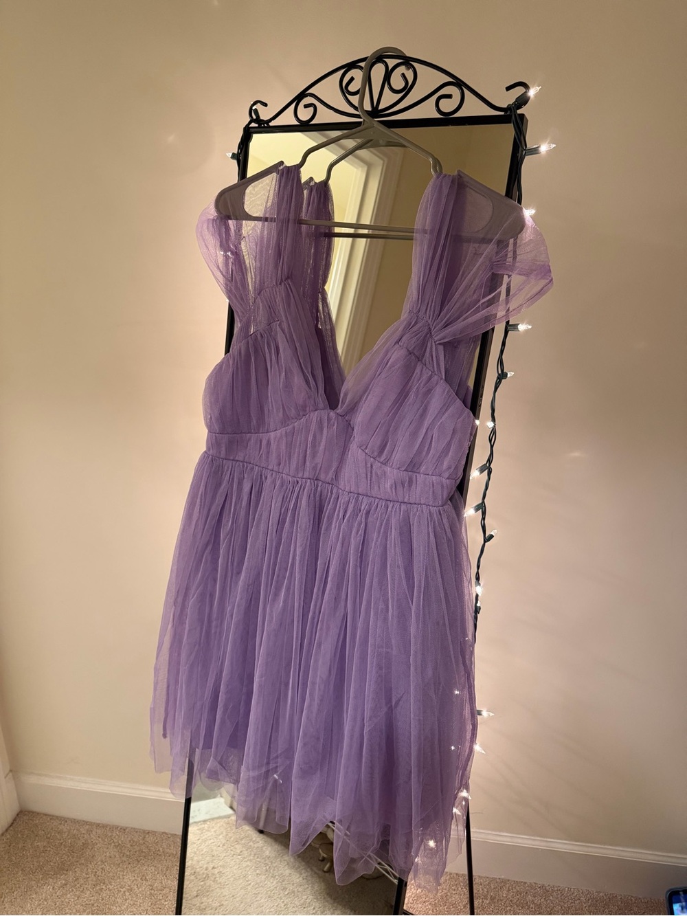 Boohoo Lavender Tulle Mini Dress